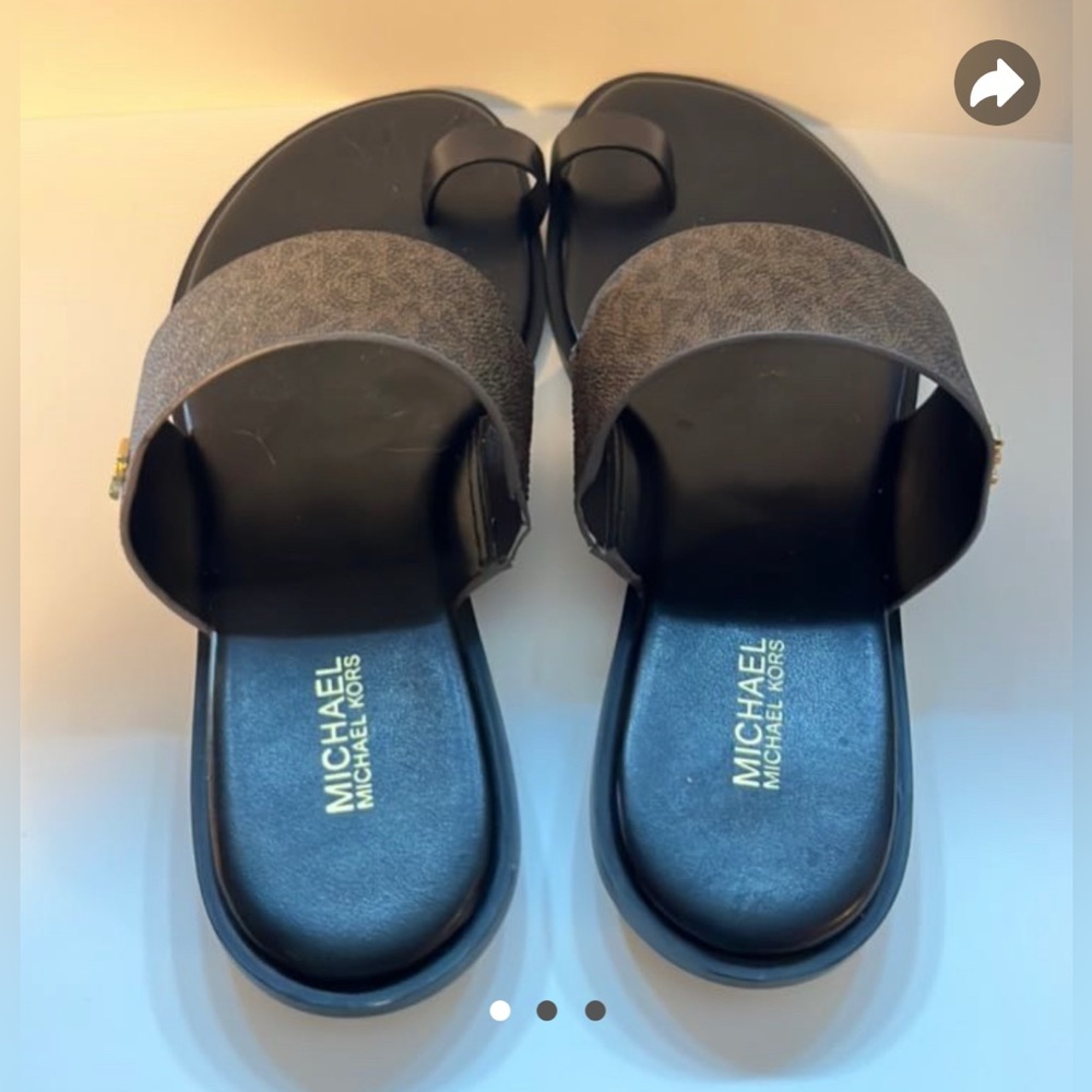 Mk sandals .Blk and brown.size 6.5 women.wore once